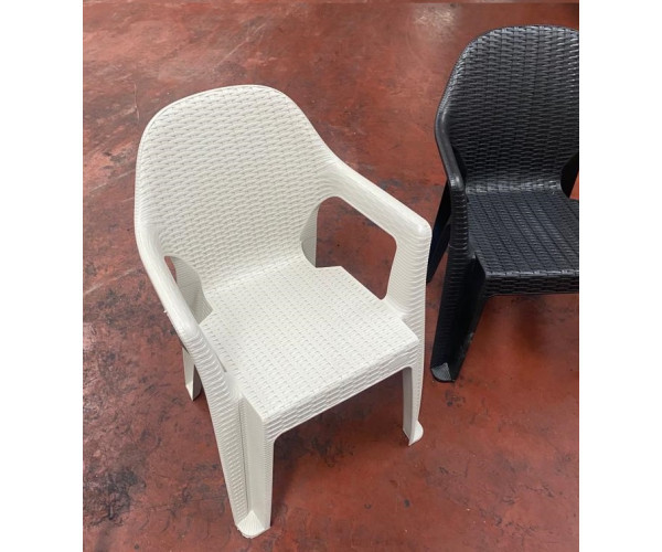 Стілець Міла пластиковий ротанг білий Дніпро - зображення 2