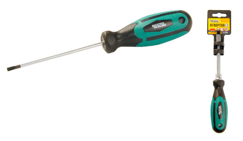 Отвёртка шлицевая магнитная MASTERTOOL HEXAGON SL3х75 мм ручка с TPR покрытием 45-8375 Харьков - изображение 1