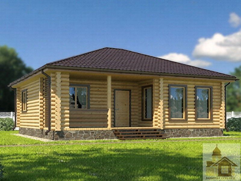 Проект одноповерхового будинку з колоди «Полонина» Одеса - зображення 4