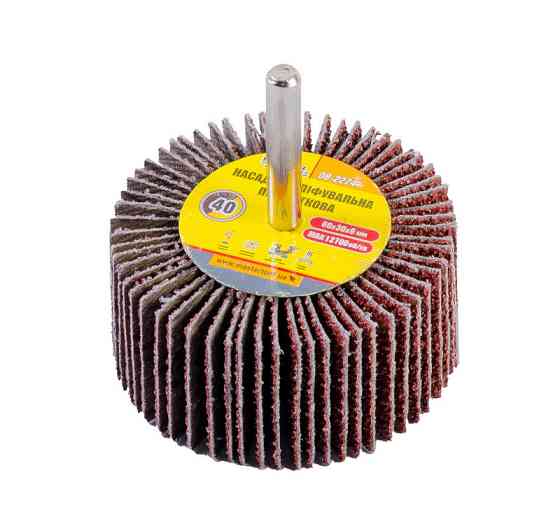 Насадка шлифовальная лепестковая MASTERTOOL зерно 40  60х30 мм со стержнем 6 мм 08-2274 Харьков