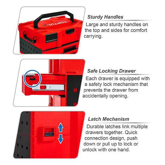 Ящик для инструмента модульный 3 секции 456x372x250мм (пластик) TOPTUL TBCE0202 Харьков - изображение 3