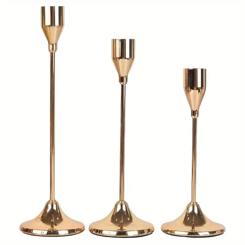 Набор подсвечников Leeseph Rose 3шт золото  MV016 Одеса - зображення 1