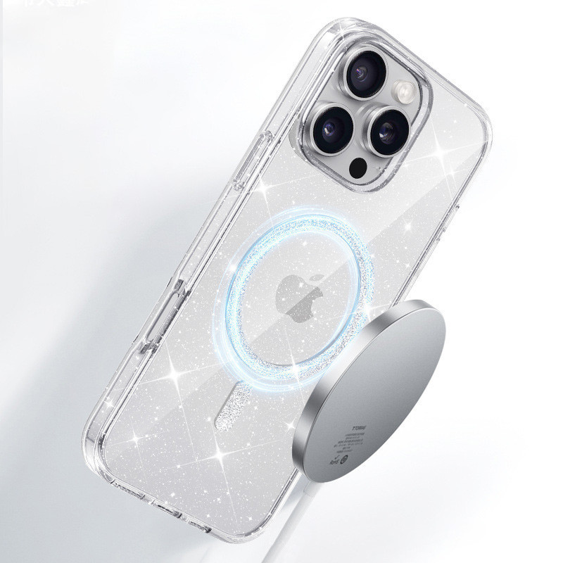 Чехол TPU Eclipse Sparkle Magnetic Fit для Apple iPhone 16 Pro (6.3") Херсон - зображення 3