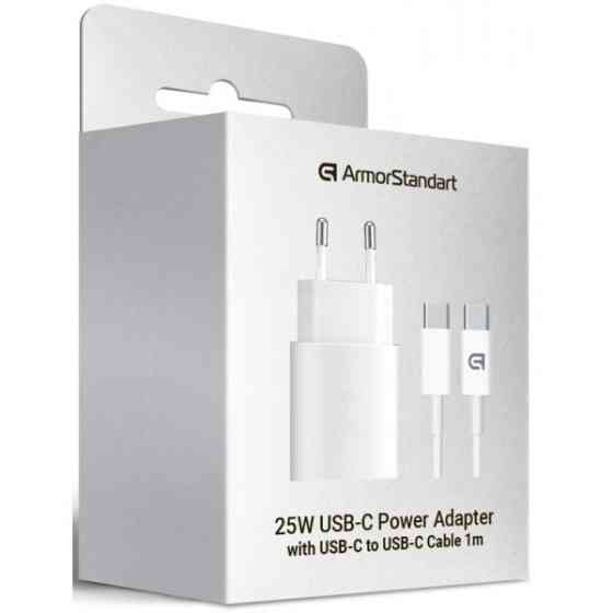 Мережевий зарядний пристрій ArmorStandart AR-TA800W USB-C 25W + cable USB-C to USB-C White (ARM63804 Харьков