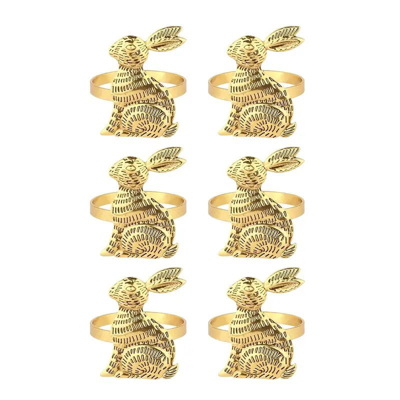 Кольца для сервировки Пасхальный Кролик 6 шт золото PK002 Одесса - изображение 2