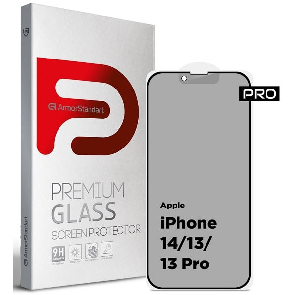 Захисне скло ArmorStandart Pro Anti-spy Matte для Apple iPhone 16e/14/13/13 Pro Black (ARM68603) (Ко Харьков - изображение 1