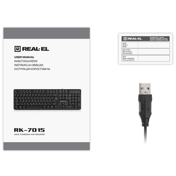 Клавіатура REAL-EL RK-7015 USB Black (EL123100049) Харків - зображення 9