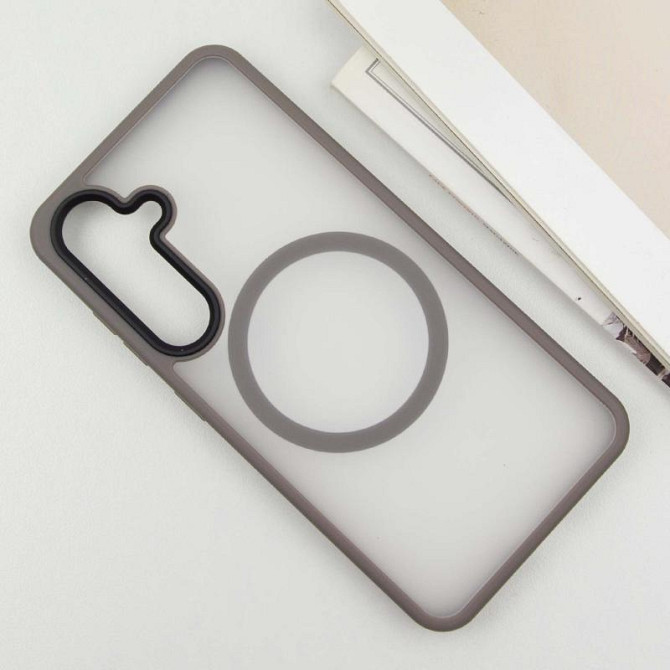 TPU+PC чехол Metal Buttons with MagSafe Colorful для Samsung Galaxy S25 Edge Херсон - зображення 3