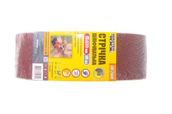 Лента шлифовальная MASTERTOOL зерно 80 76х533 мм 10 шт 08-2408 Харьков