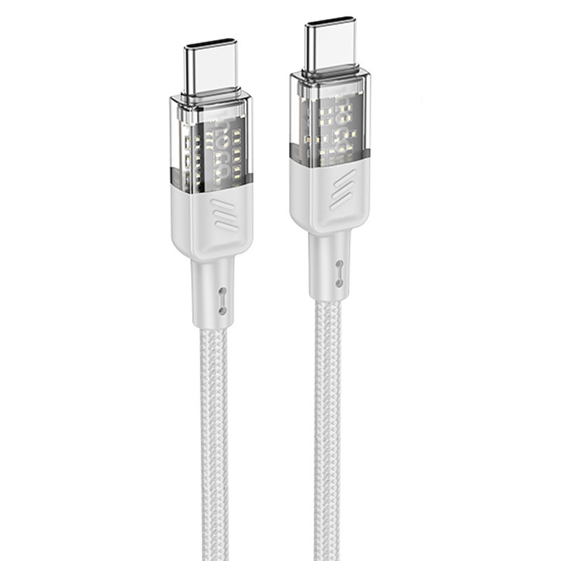 Дата кабель Hoco U129 Spirit Transparent Type-C to Type-C 60W (1.2m) Херсон - изображение 1