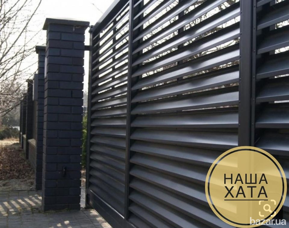Сучасний металевий паркан - огорожа Жалюзі від виробника Рахов - изображение 11