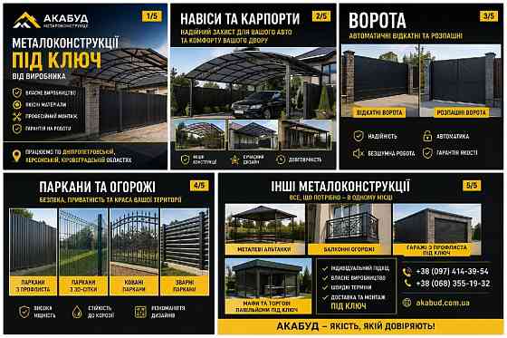 Потрібні якісні ворота, навіс або паркан? Замовляйте безпосередньо у виробника! Кривий Ріг