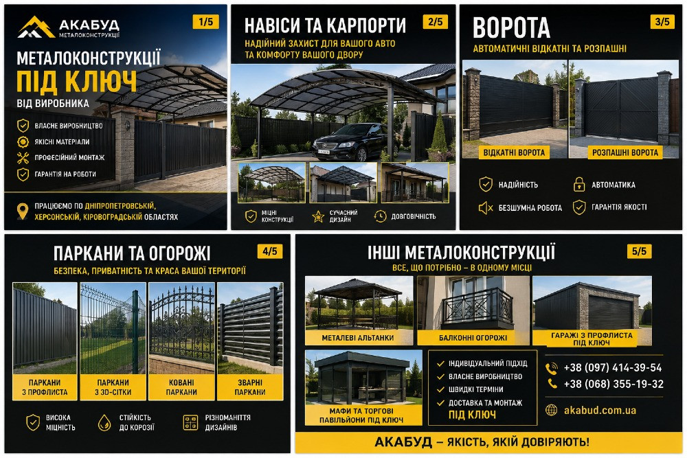 Потрібні якісні ворота, навіс або паркан? Замовляйте безпосередньо у виробника! Кривий Ріг - зображення 1