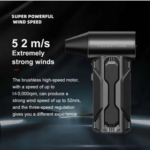 Переносний турбовентилятор із LED-підсвічуванням та безщітковим двигуном 160 000 об/хв Киев - изображение 4