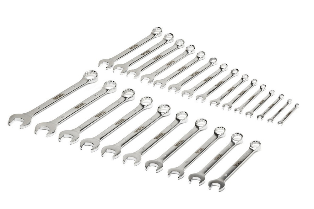 Ключи комбинированные MASTERTOOL SATIN FINISH набор 25 шт (6-28/30/32 мм) CrV DIN 3113 71-2124 Харків - зображення 3