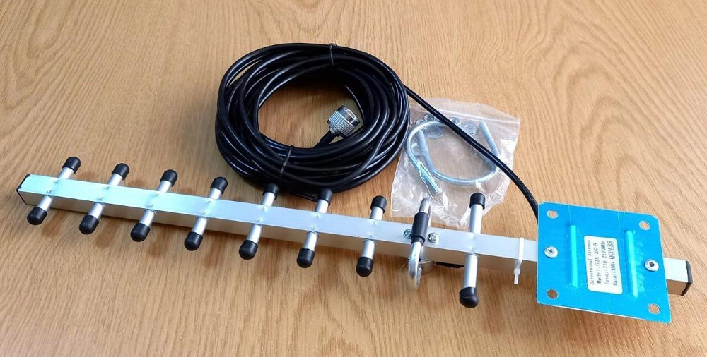 Антенна 1610-3050 МГц Yagi GJX-13 дБ, 25 Вт, 10 м кабеля RG-58U N-male (штырь) Днепр - изображение 1