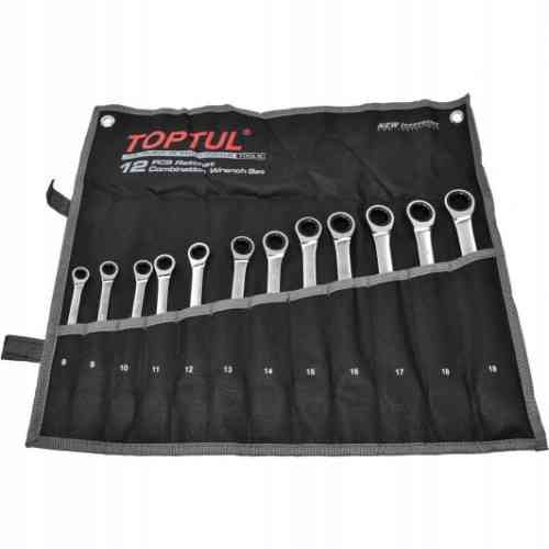 Набор комбинированных ключей трещоточных TOPTUL 8-19мм 12ед. в чехле GPAQ1202 Харьков