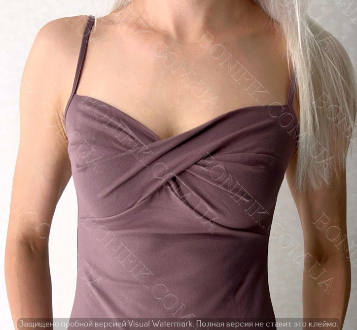 Женская ночная сорочка с кружевом и драпировкой "Midnight" (16332) (арт. 1757) Кривой Рог - изображение 3