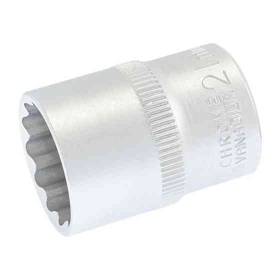 Головка торцевая MASTERTOOL 12-гранная ½" 21 мм L 40 мм CrV 78-0621 Харків