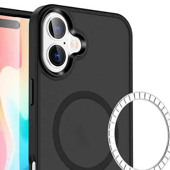 TPU+PC чехол Metal Buttons with MagSafe Colorful для Apple iPhone 16 (6.1") Херсон
