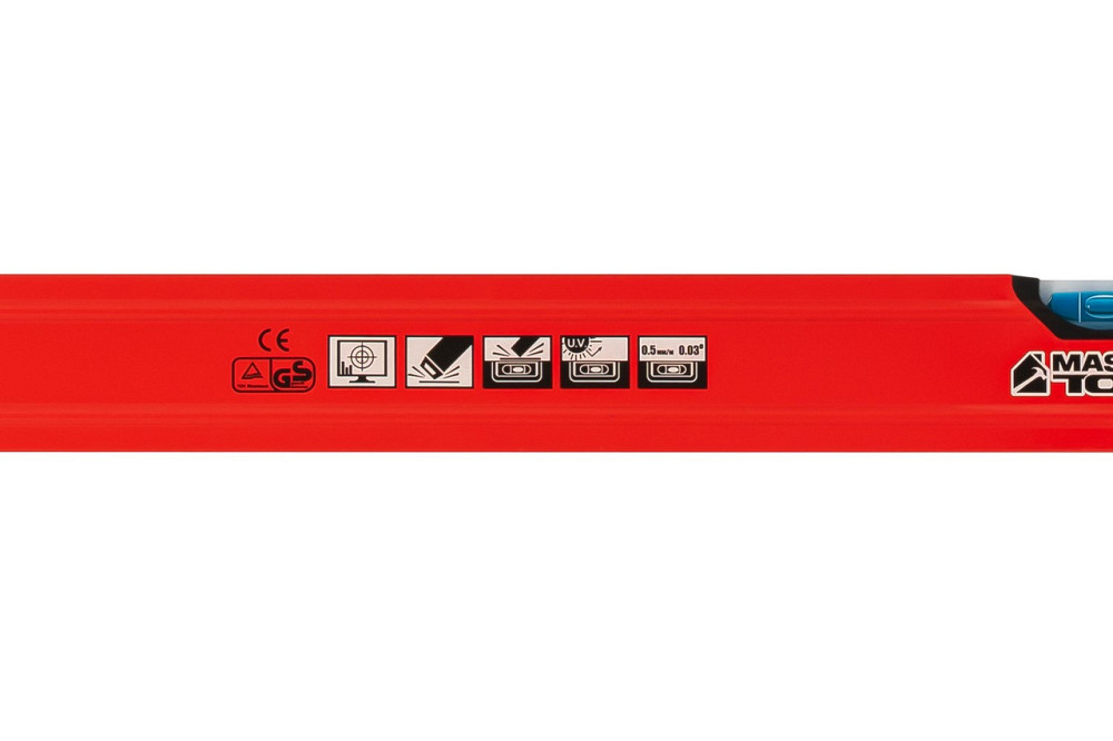 Уровень строительный MASTERTOOL ПРОФИ 100 см 2 капсулы 0,5 мм/м 0,03° фрезерованная поверхность/жело Харків - зображення 6