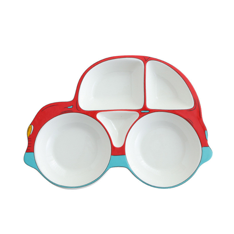 Тарілка дитяча на 5 секцій Машинка 14119 27.5х19 см червона Киев - изображение 1