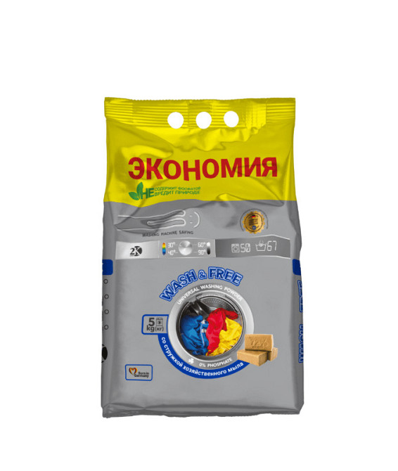 Порошок для прання універсальний Wash&Free 723666 5000 м Київ - зображення 1