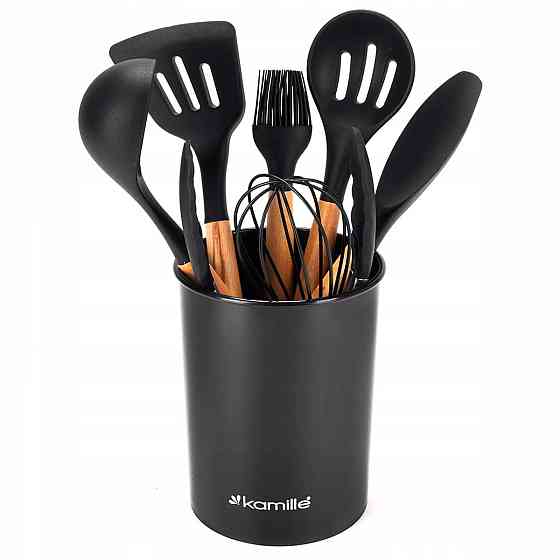 Набор силиконовых кухонных принадлежностей Kamille 8 предметов черный Одеса