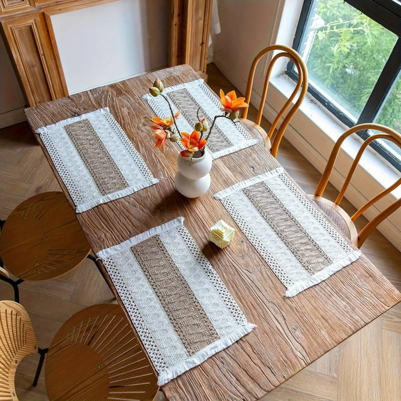 Салфетки Leeseph с бахромой 30*50см 4 шт коричнево-бежевый Одесса - изображение 8