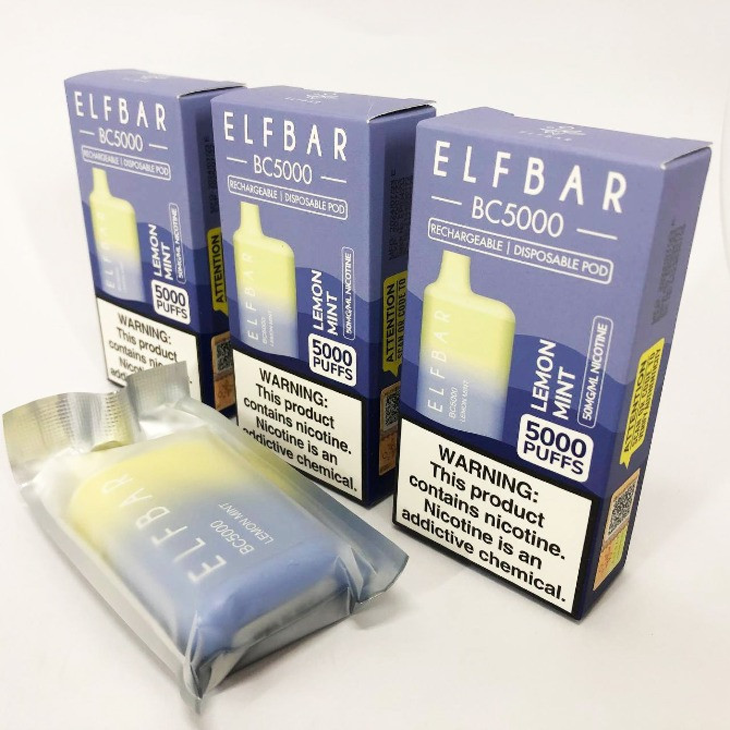 Електрона сигарета ELF BAR 5000 тяг (Лимон М'ята) Киев - изображение 5