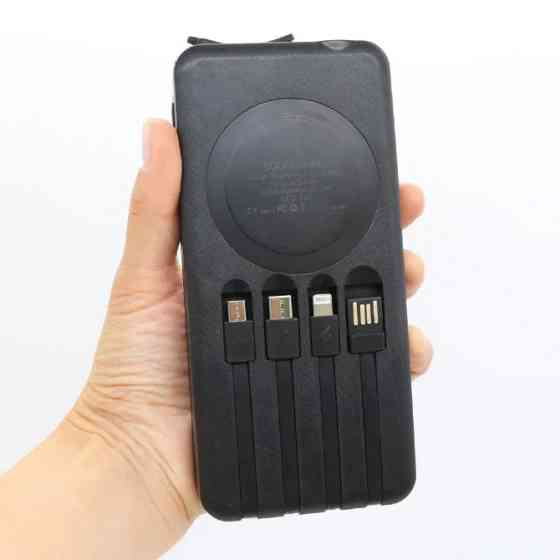 Павербанк універсальний на 50000 мАг 4 кабелі, з бездротовою зарядкою та сонячною панеллю Косов