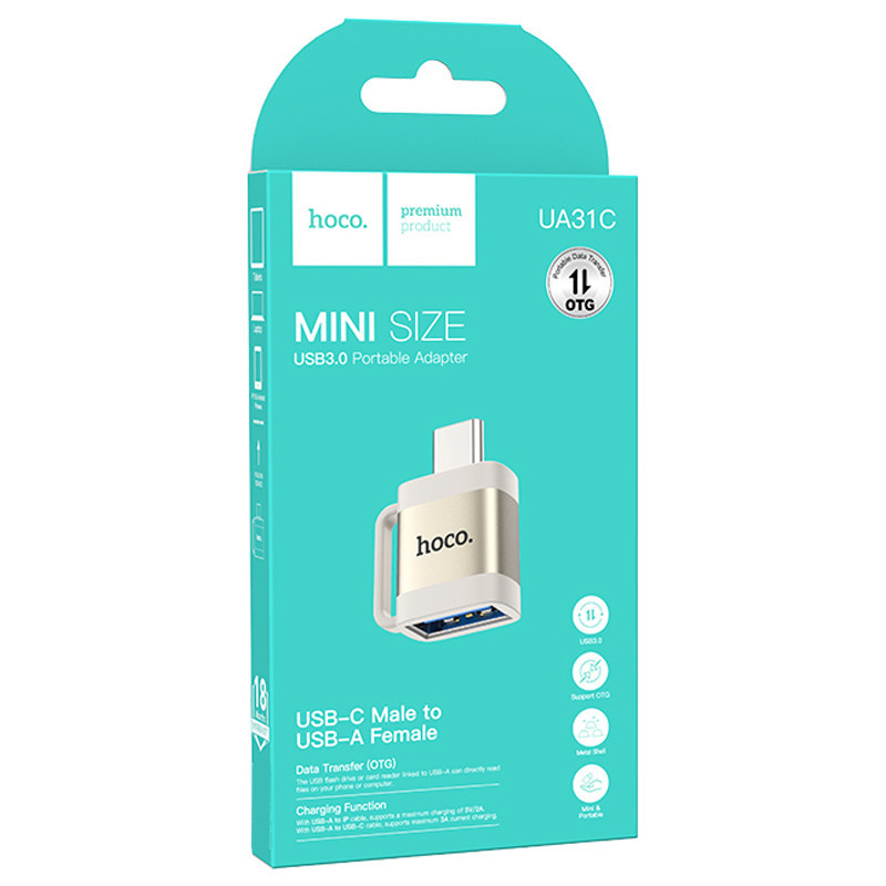 Переходник Hoco UA31C OTG Type-C male to USB female Херсон - изображение 4