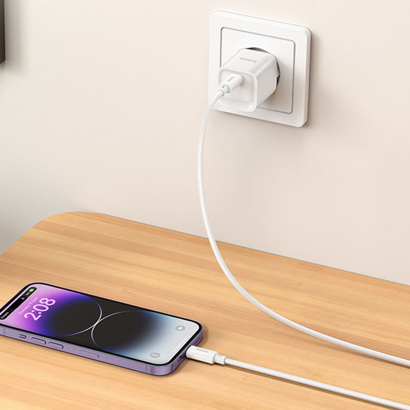 СЗУ Hoco C146A Charm PD20W (1USB-C) + кабель Type-C to Type-C Херсон - зображення 8