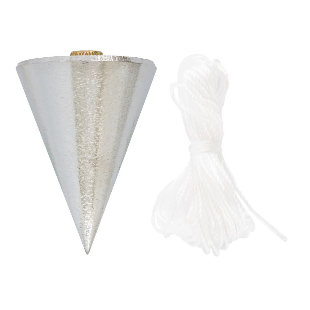 Отвес строительный MASTERTOOL металлический конусный 300 г шнур L 5 м 30-0602 Харьков - изображение 2