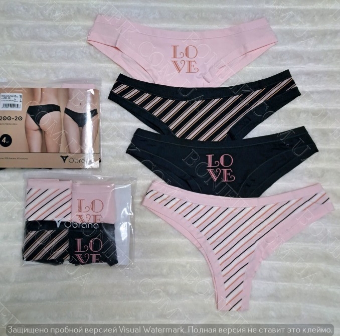 Набор женских трусов-бразилиан ТМ "Obrana" (4 шт./уп.) (арт. 200-20/7) Кривой Рог - изображение 1