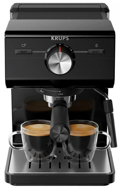 Кофеварка рожковая Krups Opio XP381810 15 Бар черная Київ - зображення 1