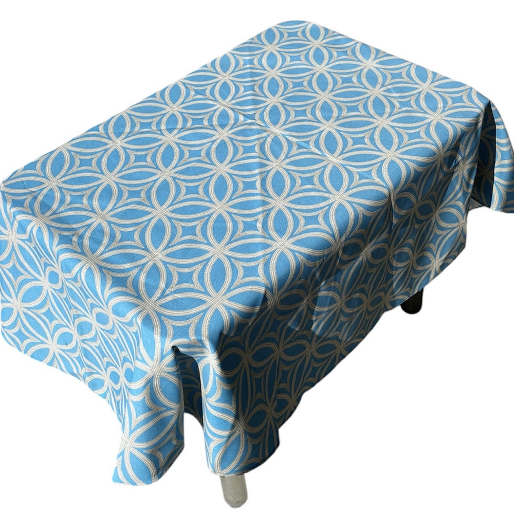 Скатерть водоотталкивающая овальная Ромбы бирюза Одеса - зображення 1