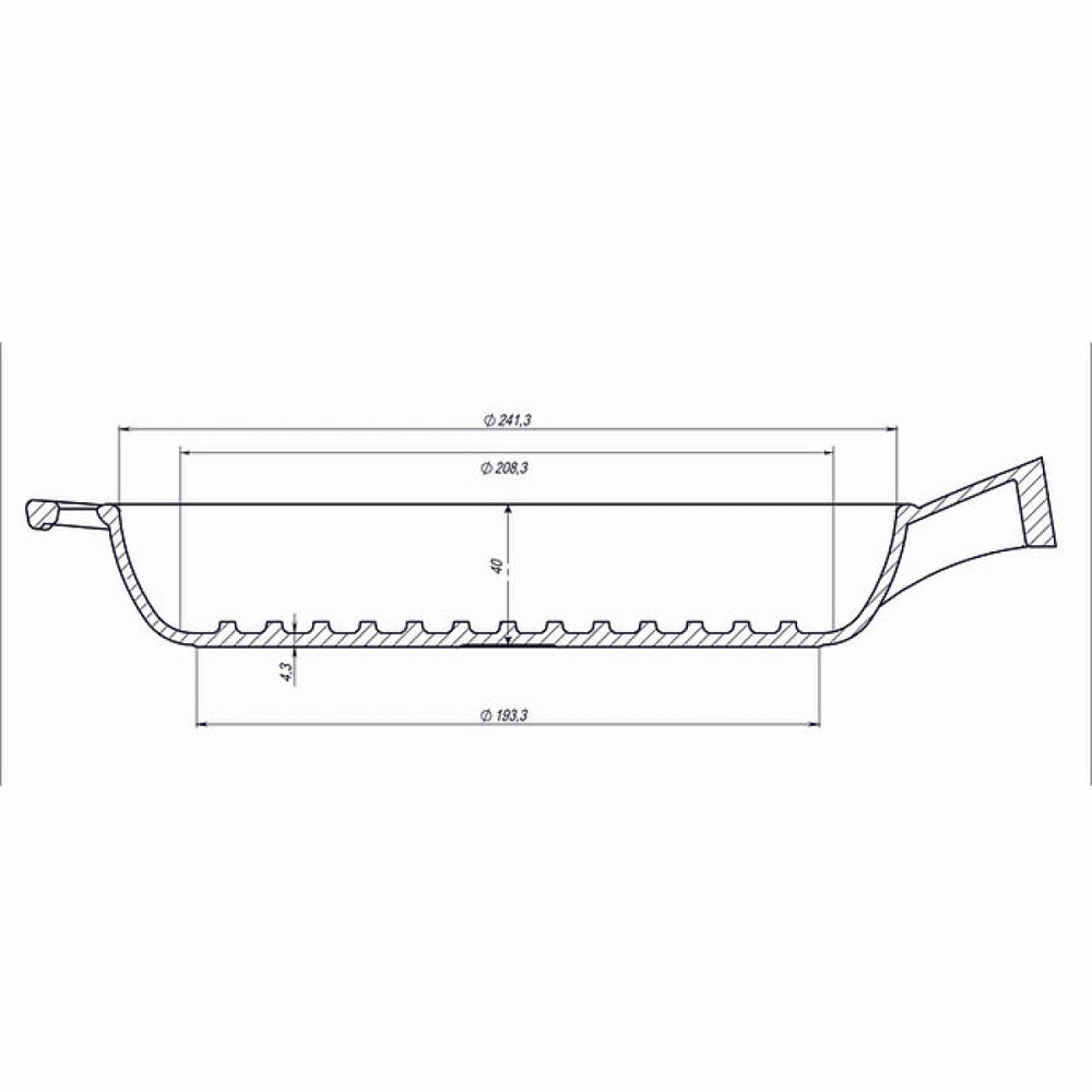 Сковорода-гриль чугунная Maysternya с деревянной ручкой 24 см Т308 Одеса - зображення 11