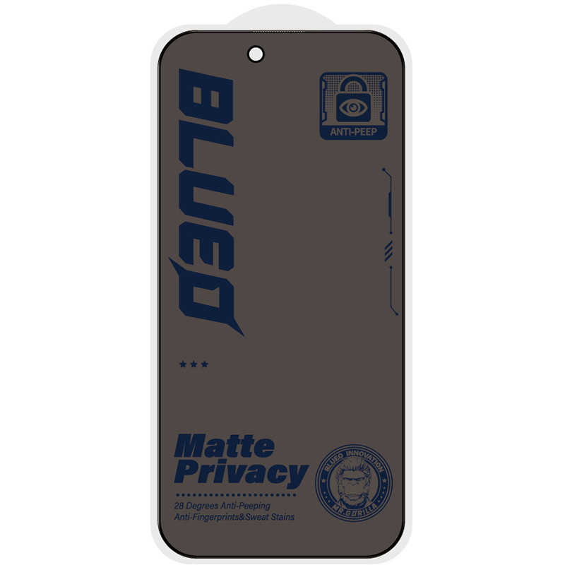 Защитное 2.5D стекло Blueo Full Cover Anti-Peep Matte для Apple iPhone 18 Pro (6.3") Херсон - изображение 2