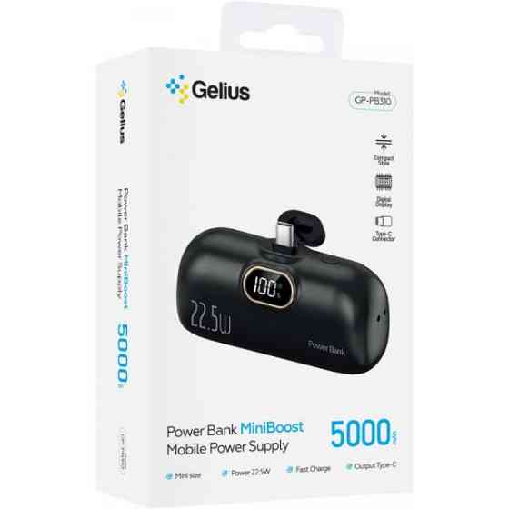 Power Bank Gelius MiniBoost GP-PB310 5000mAh 20W Black Харків