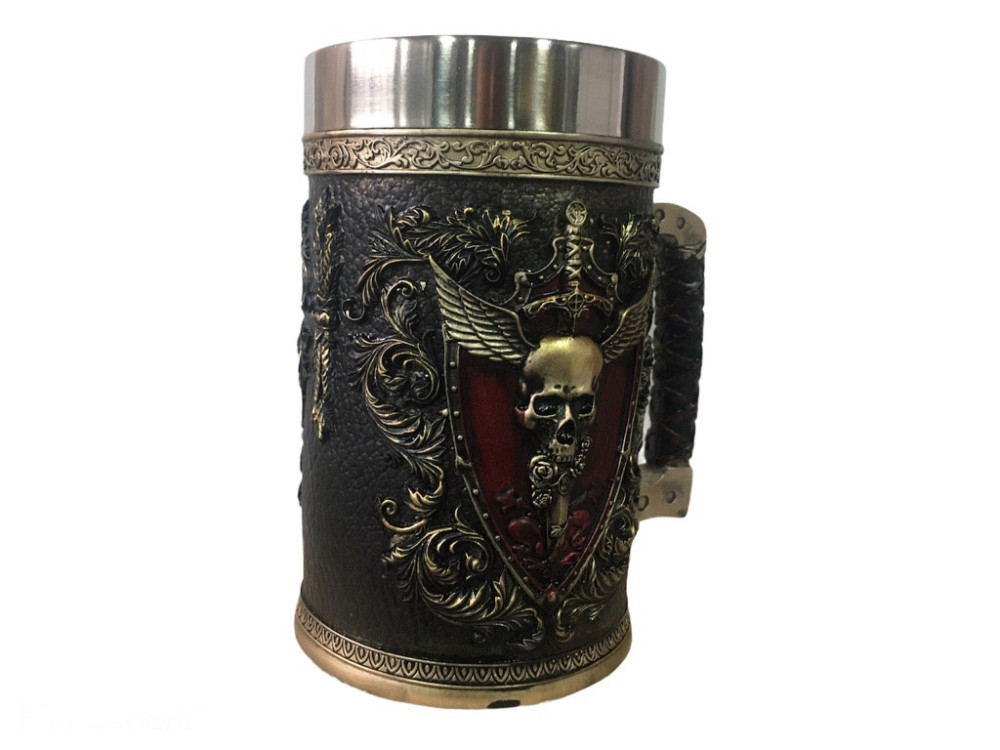 Кружка Чашка 3D Skull Mug Череп Пивная кружка с Гербом Крылатого Черепа Київ - зображення 10