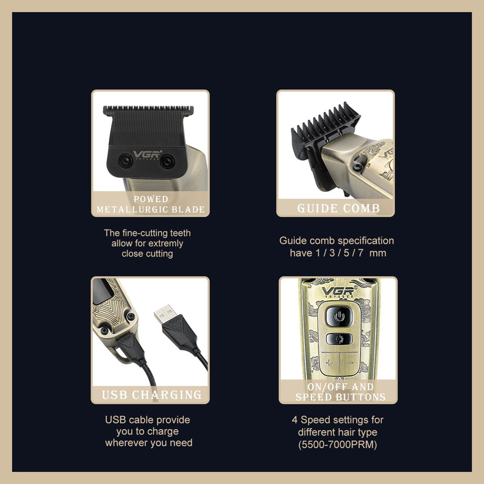 Триммер VGR V-901 золотистый Киев - изображение 3