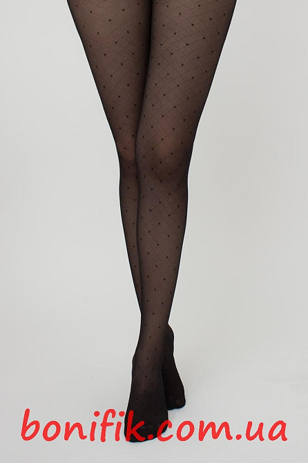 Женские колготки с имитацией сетки в горошек AFINA 40 DEN (model 5) Кривий Ріг - зображення 5