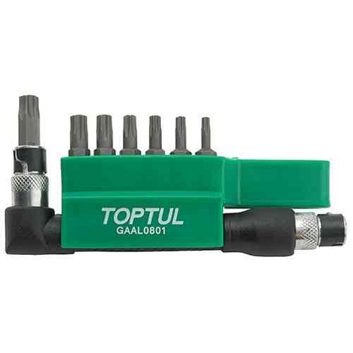 Набор бит TORX TOPTUL 1/4" T10H-T40H + Г-обр. переходник 8ед. GAAL0801 Харків