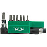 Набор бит TORX TOPTUL 1/4" T10H-T40H + Г-обр. переходник 8ед. GAAL0801 Харків