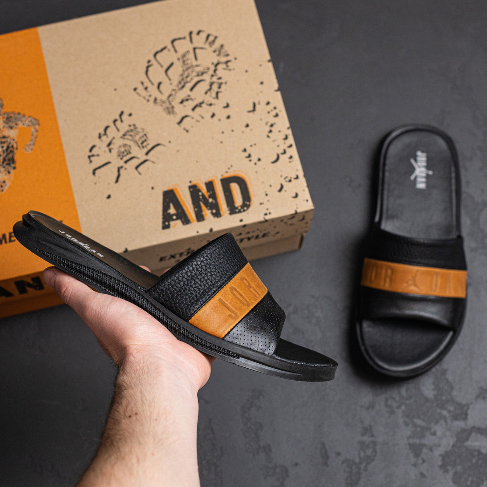 Мужские кожаные  летние шлепанцы-сланцы Jordan Київ - зображення 8