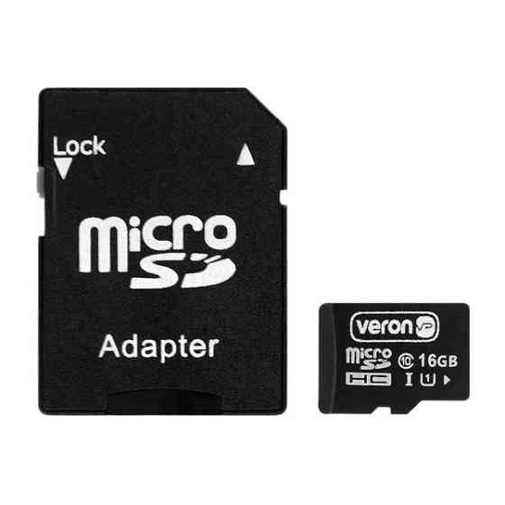 Карта пам'яті Veron microSDHC 16GB UHS-I + SD-адаптер Харків
