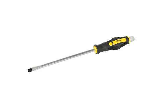 Отвёртка ударная шлицевая магнитная MASTERTOOL EXTERNAL HEX SL8х200 мм ручка с TPR покрытием 49-6820 Харків