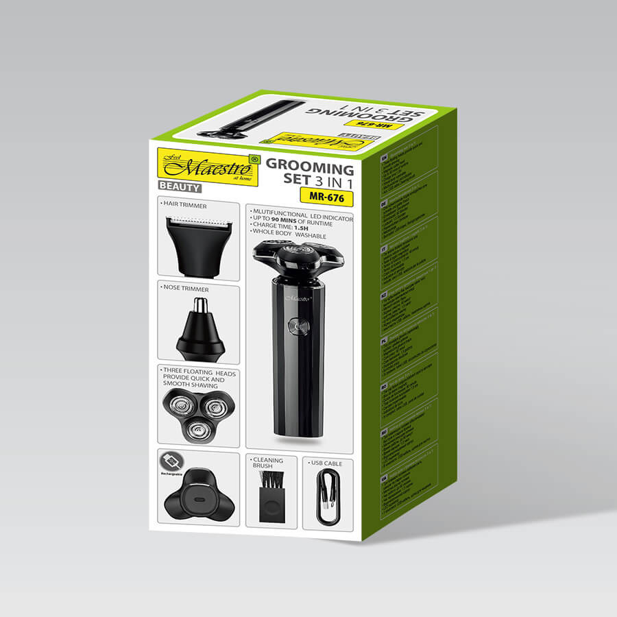 Электробритва в наборе 3 в 1 Maestro MR-676 черный Київ - зображення 5