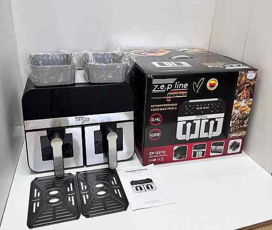 Аэрогриль мультипечь на два чаши с силиконовой формой в подарок Zepline ZP-0218 12 л 4200 Вт Київ